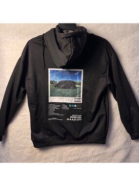 Kendrick Lamar Good kid M.A.A.D. City black Large drawstring graphic Hoodie rap
